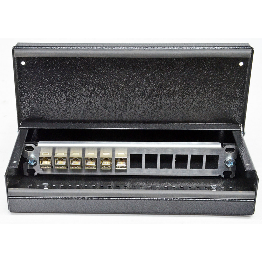 Патч-панелі, Настінна установка, Модульна панель KeyStone, Артикул CMS-CPBOX10-B - фото товару 2