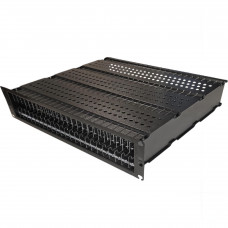 Cable organizer for cable storage with 24 compartments (separate partitions) 19" 2U 400 mm depth, black