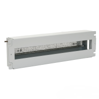Panel 19" 3U with DIN rail, for 24 circuit breakers, gray