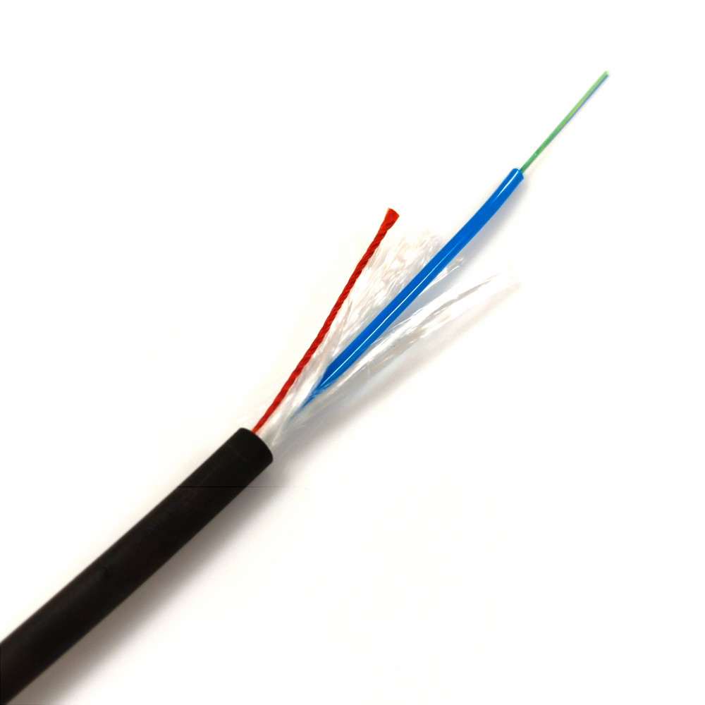 Self-Supporting cable (communication line supports, poles, between buildings), Singlemode SM (OS2) E9/125, 2, Dielectric gel-filled, U-DQ(BN)H, FRNC/LSZH, Product Code CMS-U-DQ(BN)H-2E-1.0 - product image  1