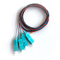 Set of colored pigtails SC / UPC 1.5 m, MM (OM3), Easy strip, 4 fibers 