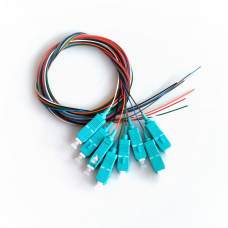  Set of colored pigtails SC/UPC 1.5 m, OM3, Easy strip, 8 fibers