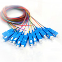 Set of colored pigtails SC/UPC 1.5 m, SM, Easy strip, for 12 fibers.