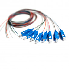 Set of colored pigtails SC/UPC 1.5 m, SM, Easy strip, for 8 fibers