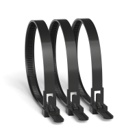 Reusable cable ties 250x8.0 mm, 100 pcs., black