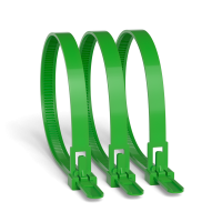 Reusable cable ties 250x8.0 mm, 100 pcs., green
