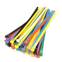 Reusable cable ties 250x8.0 mm, set of 40 pcs (8 colors of 5 pcs)