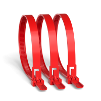 Reusable cable ties 250x8.0 mm, 100 pcs., red