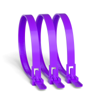 Стяжка многоразовая 250х8.0 мм, 100 шт, фиолетовая
