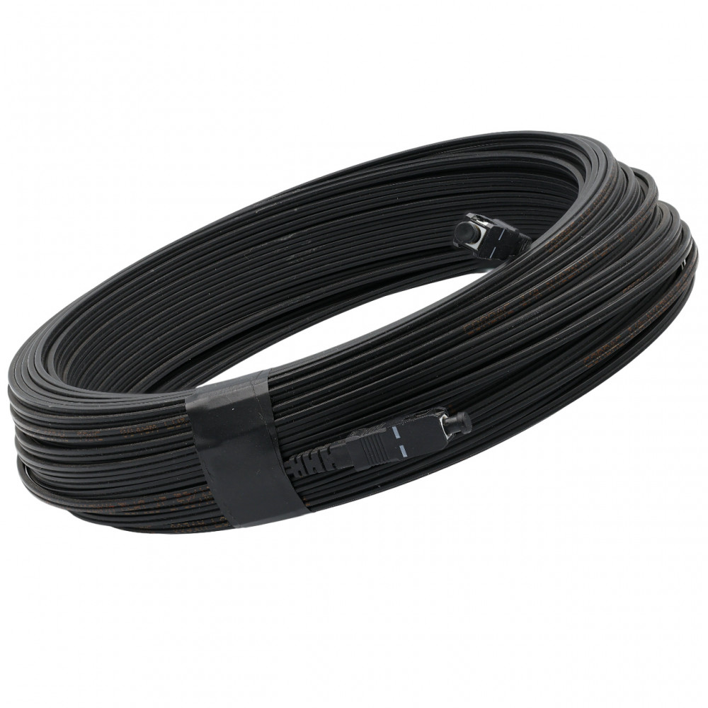 Уличные оптические патч-корды, Simplex, SC-SC, 100м, Черный, Артикул UPC-100SCSC(SM)S(ON)FTTH-OD - фото товара  1