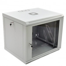 Шкаф 9U, 600x600x507 мм (ШxГxВ), L-type, акриловое стекло, серый