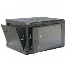 Шкаф 6U, 600х400х373 мм (ШxГxВ), L-type, акриловое стекло, черный
