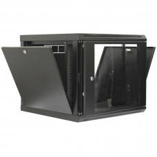 Шкаф 9U, 600x500x507 мм (ШxГxВ), L-type, акриловое стекло, черный