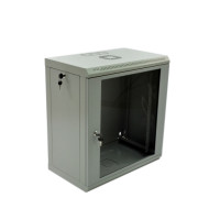 Cabinet 12U, 600х350х640 mm (W * D * H), Economy, acrylic glass, gray. 