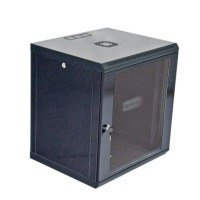 Cabinet 12U, 600х500х640 mm (W * D * H), Economy, acrylic glass, black. 
