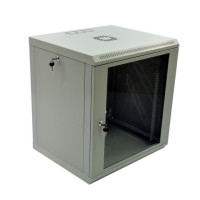 Cabinet 12U, 600х500х640 mm (W * D * H), Economy, acrylic glass, gray. 