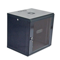 Cabinet 12U, 600х600х640 mm (W * D * H), Economy, acrylic glass, black. 