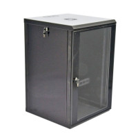Cabinet 18U, 600х600х907 mm (W * D * H), Economy, acrylic glass, black.  