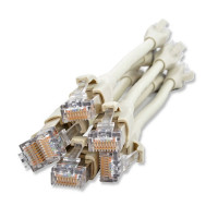 Патч-корд Extra Short кат. 6A, 26AWG, RJ45, сірий, 0.2 м, S/FTP, LSZH, Corning