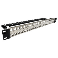 High Density Patch Panel, 48 Ports, for KS Keystone Modules 19’’, 1U, Corning