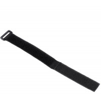 Кабельний хомут на липучці (Velcro) з пластиковим кільцем, 300x20 мм, 10 шт, чорний