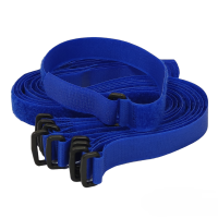 Кабельний хомут на липучці (Velcro) з пластиковим кільцем, 400x20 мм, 10 шт, синій