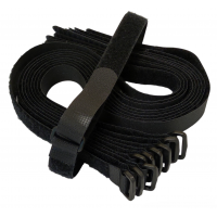 Кабельний хомут на липучці (Velcro) з пластиковим кільцем, 500x20 мм, 10 шт, чорний