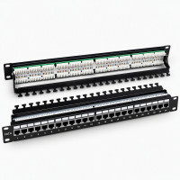 Патч-панель 19" 24xRJ-45 UTP, кат. 6, dual type, із заднім організатором, EPNew