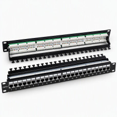 Патч-панель 19 "24xRJ-45 UTP, кат. 6, dual type, с задним организатором, EPNew