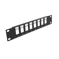 10"-1U Unload Patch Panel, For Keystone Insert, 8 Ports