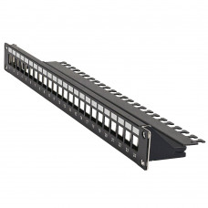 Патч-панель под 24 модуля Keystone, 1U, с задним организатором, EPNew