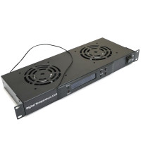 2-fan unit 19" 1U for cabinets with a switch and a digital thermostat