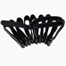Velcro cable tie with plastic ring, 400x20 mm, 10 pcs, black