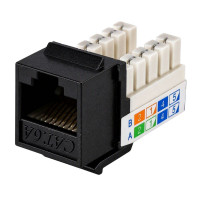 Модуль KeyStone RJ45 UTP, кат. 5e, 6, 6a, 110, Slim, W - 16.6 мм, чорний, Kingda