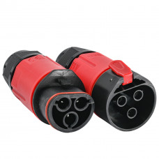 Соединитель электрического кабеля, I-тип, 16A, 3P, 0.5-1.5/2.5мм², IP68, Red