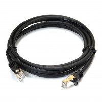 Patch cord S/FTP Cat. 6A, black, 1 m