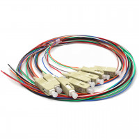 Set of colored pigtails SC / UPC 1.5 m, MM (OM3), Easy strip, 8 fibers