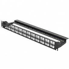 19" 1U 48 port unload patch panel for keyston