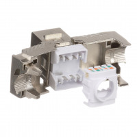 Category 6A, RJ45, 10 Gb/s, 8-position, 8-wire keystone shielded jack module