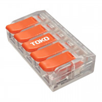 Клемма быстрозажимная 5-контактная, универсальная, 0,5-6 мм², прозрачная, ТОКО.