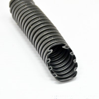 Corrugated pipe D20/14.1 mm, PVC inner/outer with pull, UV resistant, 50 m, black, KOPOS