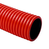 Труба гофрована гнучка двошарова Копофлекс, червона, протяжка,; D63мм; поліетилен HDPE; Бухта 50 м