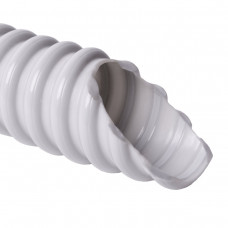 Corrugated electrical installation pipe reinforced with a spiral; self-extinguishing; 320 N/5 cm /5 cm; internal D16mm; PVC; light gray; Bay 30 m