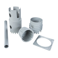 Kit of the KEFZ 80_KB instrument box for thermally insulated facades (PP;72/80) and crowns (PA)