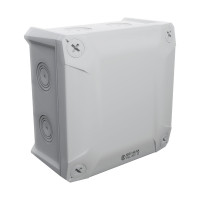Коробка, IP 66, антивандальна IK 07 , мембранні вводи; безгалогеновий УФ-стійкий матеріал; для зовнішнього монтажу; розміри 160х160х86 мм; сіра