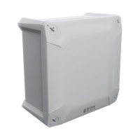 Коробка IP66, антивандальна IK07 без інтегрованих вводів (під РРК); безгалогеновий УФ-стійкий матеріал; для зовн монтажу; розміри 250х250х121мм; сіра