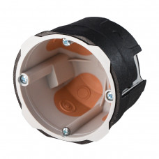 Коробка приборная в пустотелые стены; противопожарная; с вспенивающимся материалом при пожаре; с эластичными вводами; ПП; Ø68х60мм