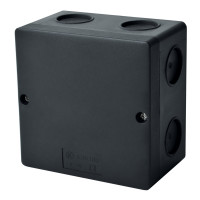 Junction box, outdoor, plastic, 101x101x63 mm, IP66, without terminals, black, KOPOS