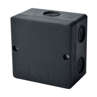 Junction box, outdoor, plastic, 81х81х54 mm, IP66, without terminals, black, KOPOS