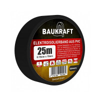 PVC insulating tape 0.15mmx19mmx25m black, TM BAUKRAFT